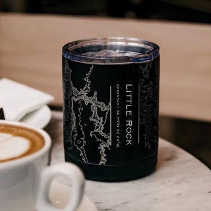 Little Rock - Arkansas Map Insulated Cup in Matte Black