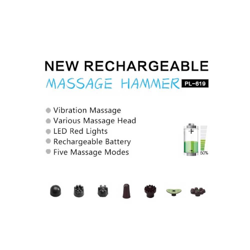 Rechargeable Body Hammer Massager - Handheld Portable Cordless