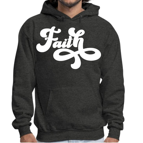 Mens Graphic Hoodie Faith Script Illustration