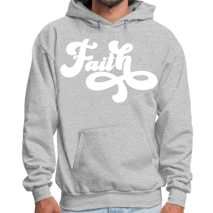 Mens Graphic Hoodie Faith Script Illustration