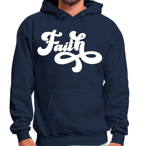 Mens Graphic Hoodie Faith Script Illustration