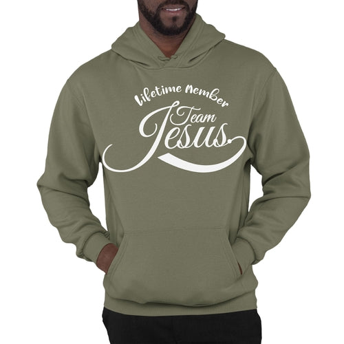 Mens Graphic Hoodie Lifetime Member Team Jesus