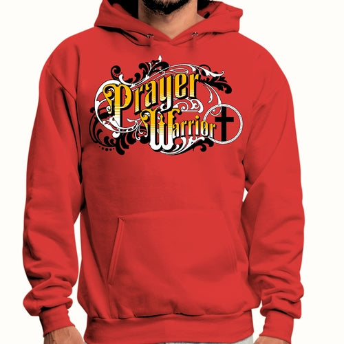 Mens Graphic Hoodie Prayer Warrior Victorian Style Illustration