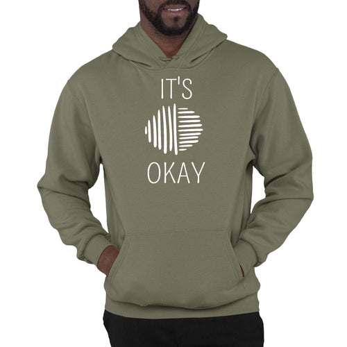 Mens Graphic Hoodie Say it Soul, its Okay, White Line Art Positive