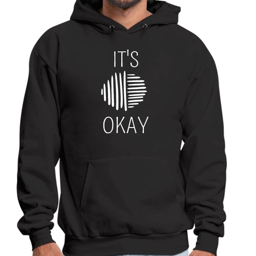 Mens Graphic Hoodie Say it Soul, its Okay, White Line Art Positive