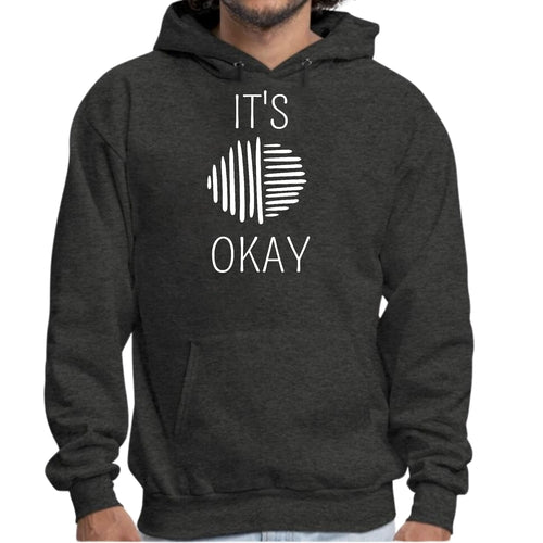 Mens Graphic Hoodie Say it Soul, its Okay, White Line Art Positive