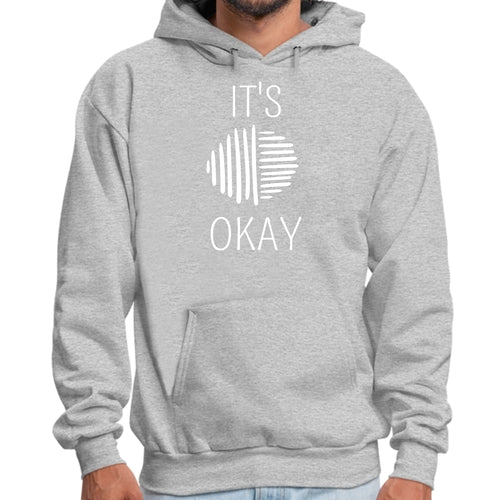 Mens Graphic Hoodie Say it Soul, its Okay, White Line Art Positive