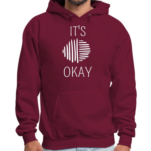 Mens Graphic Hoodie Say it Soul, its Okay, White Line Art Positive