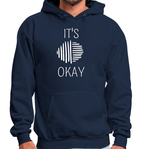 Mens Graphic Hoodie Say it Soul, its Okay, White Line Art Positive