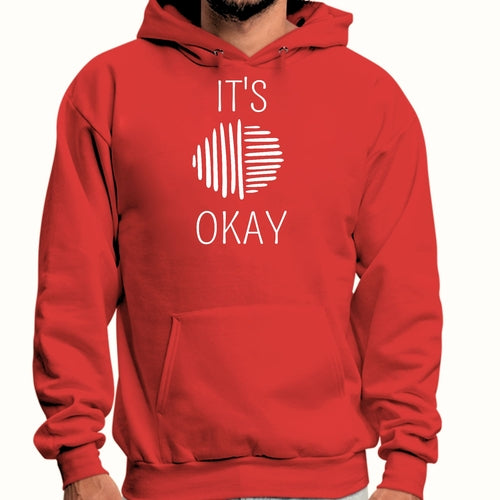 Mens Graphic Hoodie Say it Soul, its Okay, White Line Art Positive