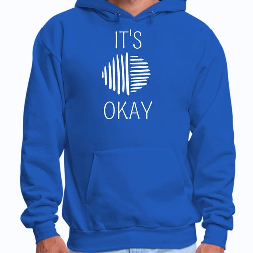Mens Graphic Hoodie Say it Soul, its Okay, White Line Art Positive