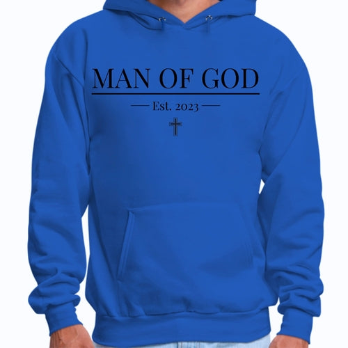 Mens Graphic Hoodie Say it Soul, Man of God Illustration, Black