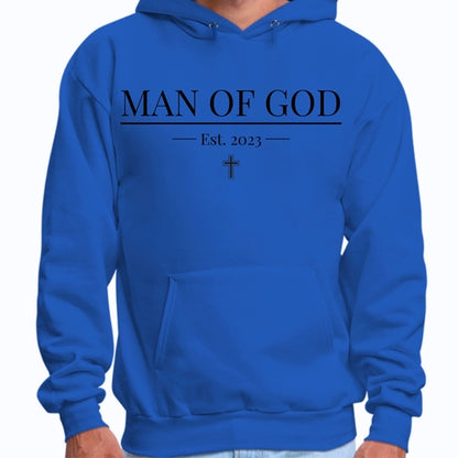Mens Graphic Hoodie Say it Soul, Man of God Illustration, Black