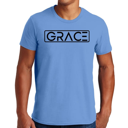 Mens Graphic T-shirt Grace Christian Black Illustration