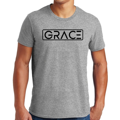 Mens Graphic T-shirt Grace Christian Black Illustration