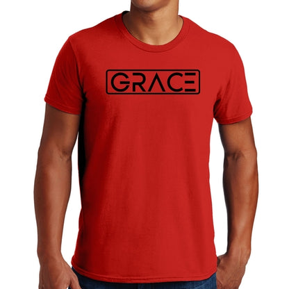 Mens Graphic T-shirt Grace Christian Black Illustration