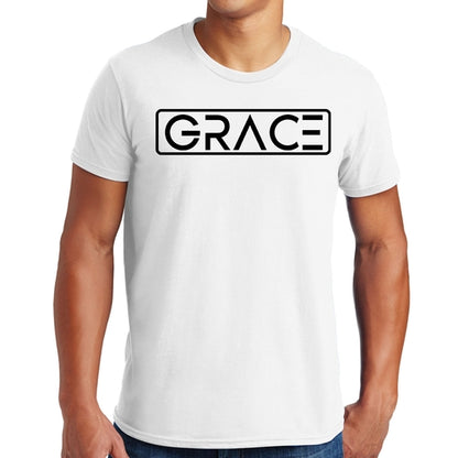 Mens Graphic T-shirt Grace Christian Black Illustration