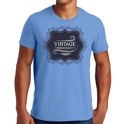 Mens Graphic T-shirt Vintage Premium Quality Black White Illustration