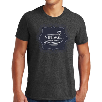 Mens Graphic T-shirt Vintage Premium Quality Black White Illustration