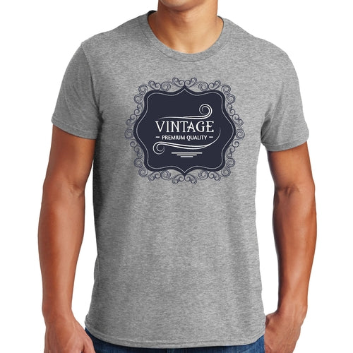 Mens Graphic T-shirt Vintage Premium Quality Black White Illustration