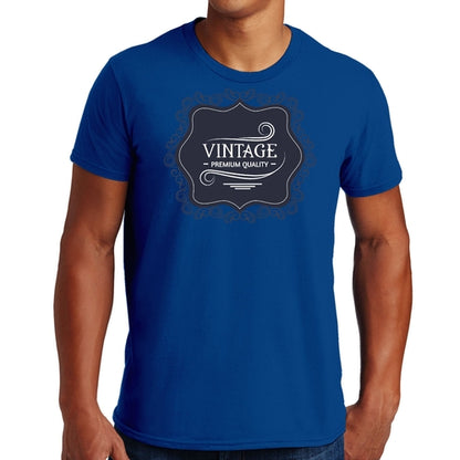 Mens Graphic T-shirt Vintage Premium Quality Black White Illustration