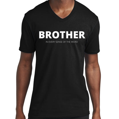 Mens Graphic V-neck T-shirt, Say it Soul, Brother (in Every Sense