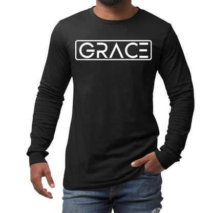 Mens Long Sleeve Graphic T-shirt, Grace
