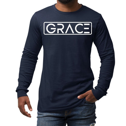 Mens Long Sleeve Graphic T-shirt, Grace