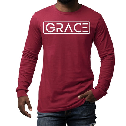 Mens Long Sleeve Graphic T-shirt, Grace