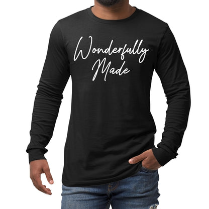 Mens Long Sleeve Graphic T-shirt, Wonderfully Made