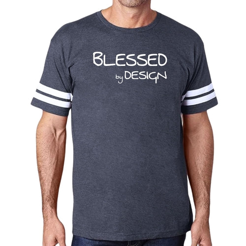 Mens Vintage Sport Graphic T-shirt Blessed by Design - Inspirational