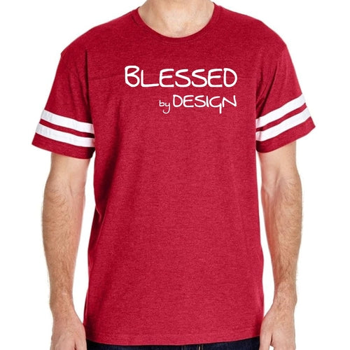 Mens Vintage Sport Graphic T-shirt Blessed by Design - Inspirational