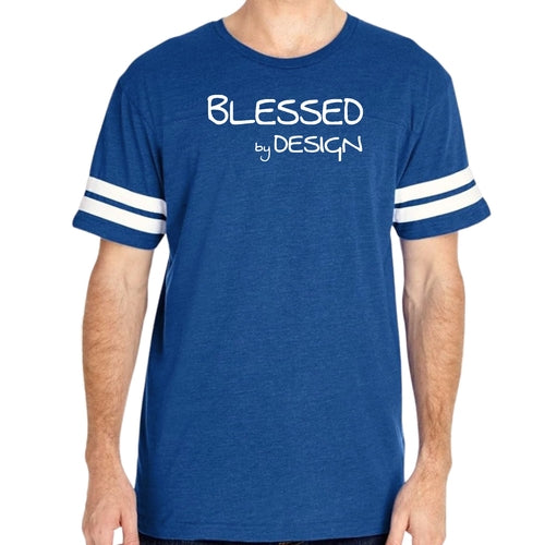 Mens Vintage Sport Graphic T-shirt Blessed by Design - Inspirational
