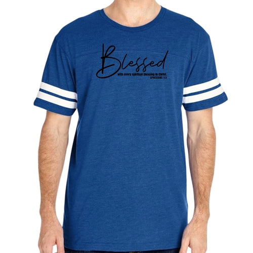 Mens Vintage Sport Graphic T-shirt Blessed with Every Spiritual