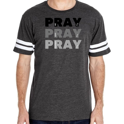 Mens Vintage Sport Graphic T-shirt Pray on it Over it Through it Print