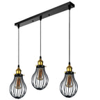 Modern Vintage Industrial Black Metal Wire Cage Loft Pendant Lamp