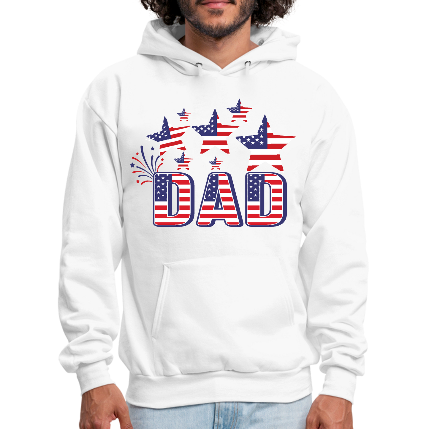 Mens Graphic Hoodie Dad Independence Day 4th of July Celebration