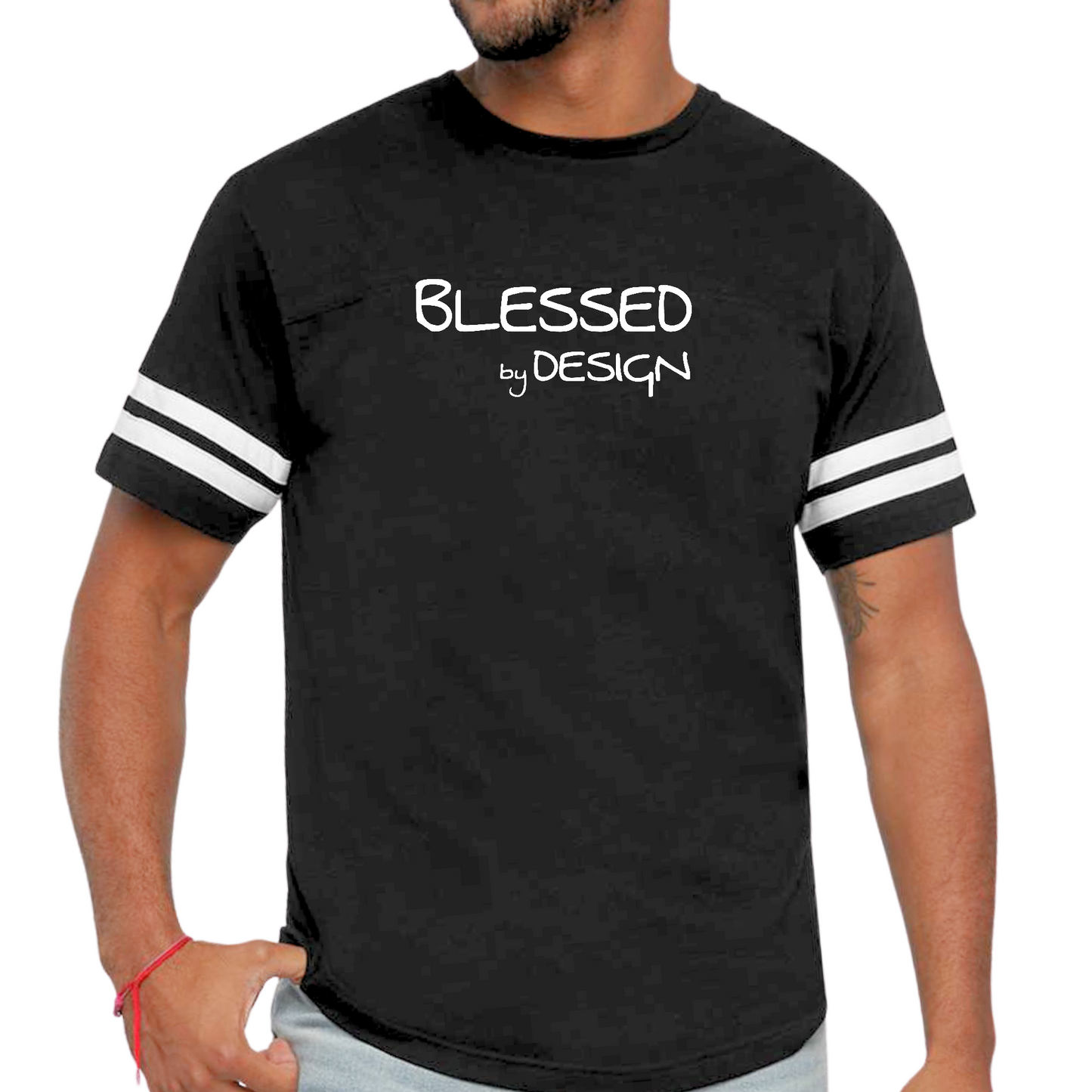 Mens Vintage Sport Graphic T-shirt Blessed by Design - Inspirational
