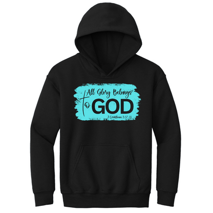 Youth Long Sleeve Hoodie All Glory Belongs to God Christian
