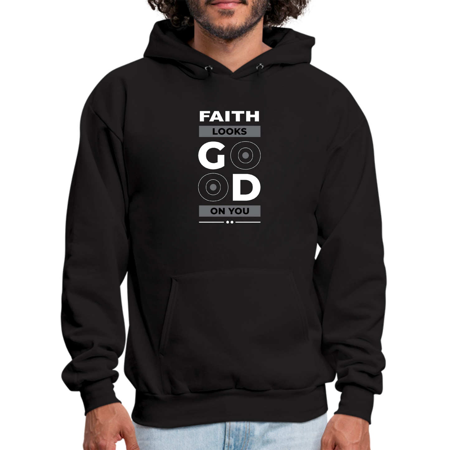 Mens Graphic Hoodie Faith Looks Good