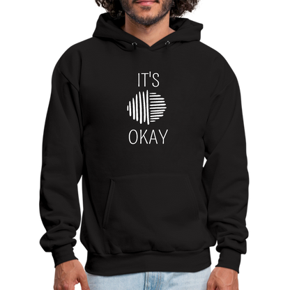 Mens Graphic Hoodie Say it Soul, its Okay, White Line Art Positive
