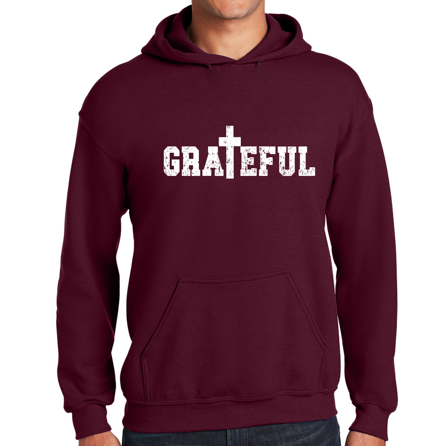 Mens Graphic Hoodie Grateful Print