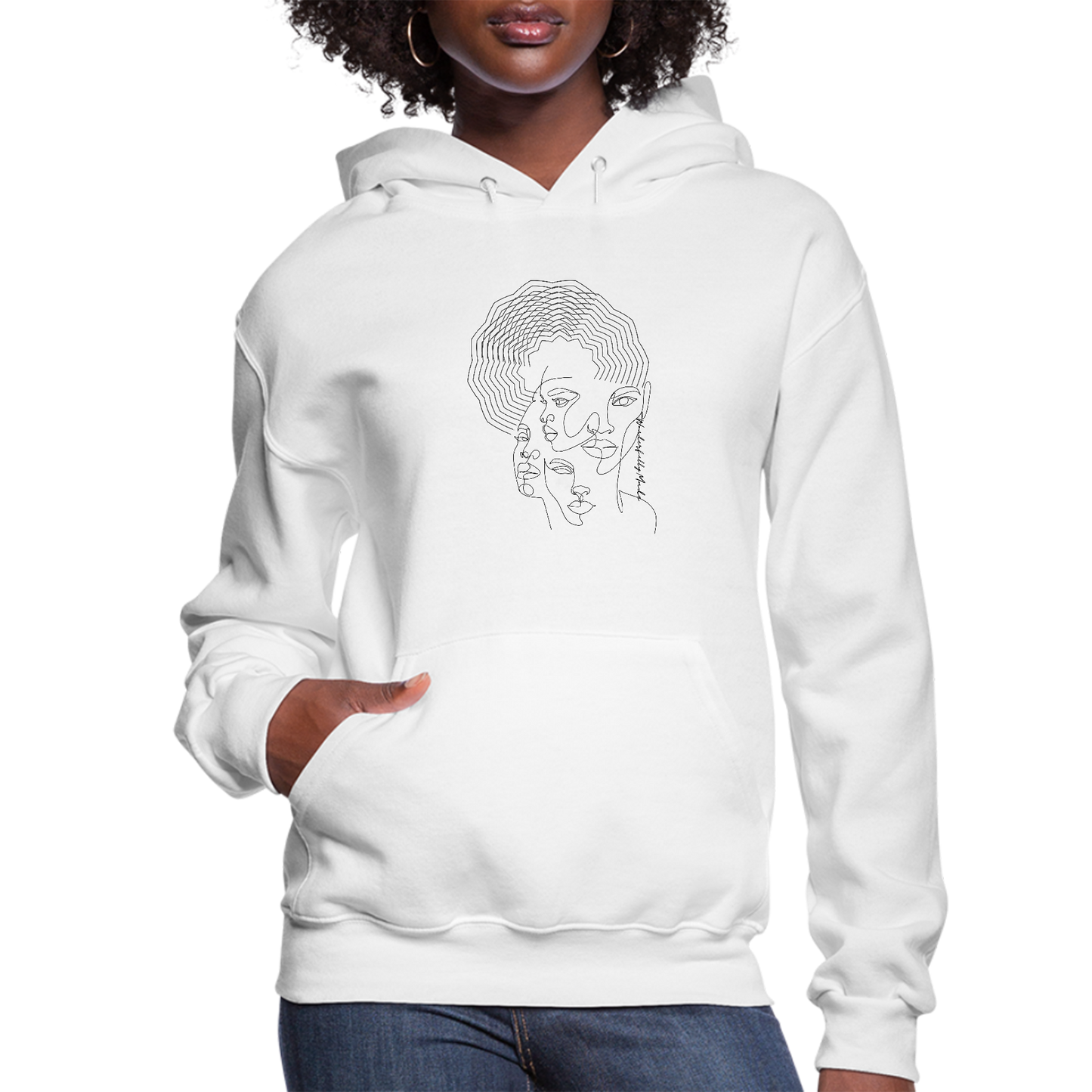 Womens Hoodie, Every Woman is Wonderfully Made Black Illustration