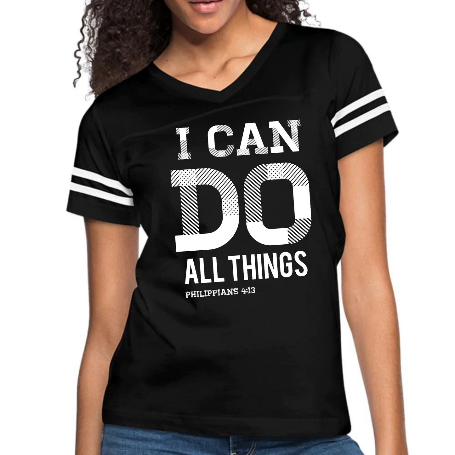 Womens Vintage Sport Graphic T-shirt, i can do All Things Philippians