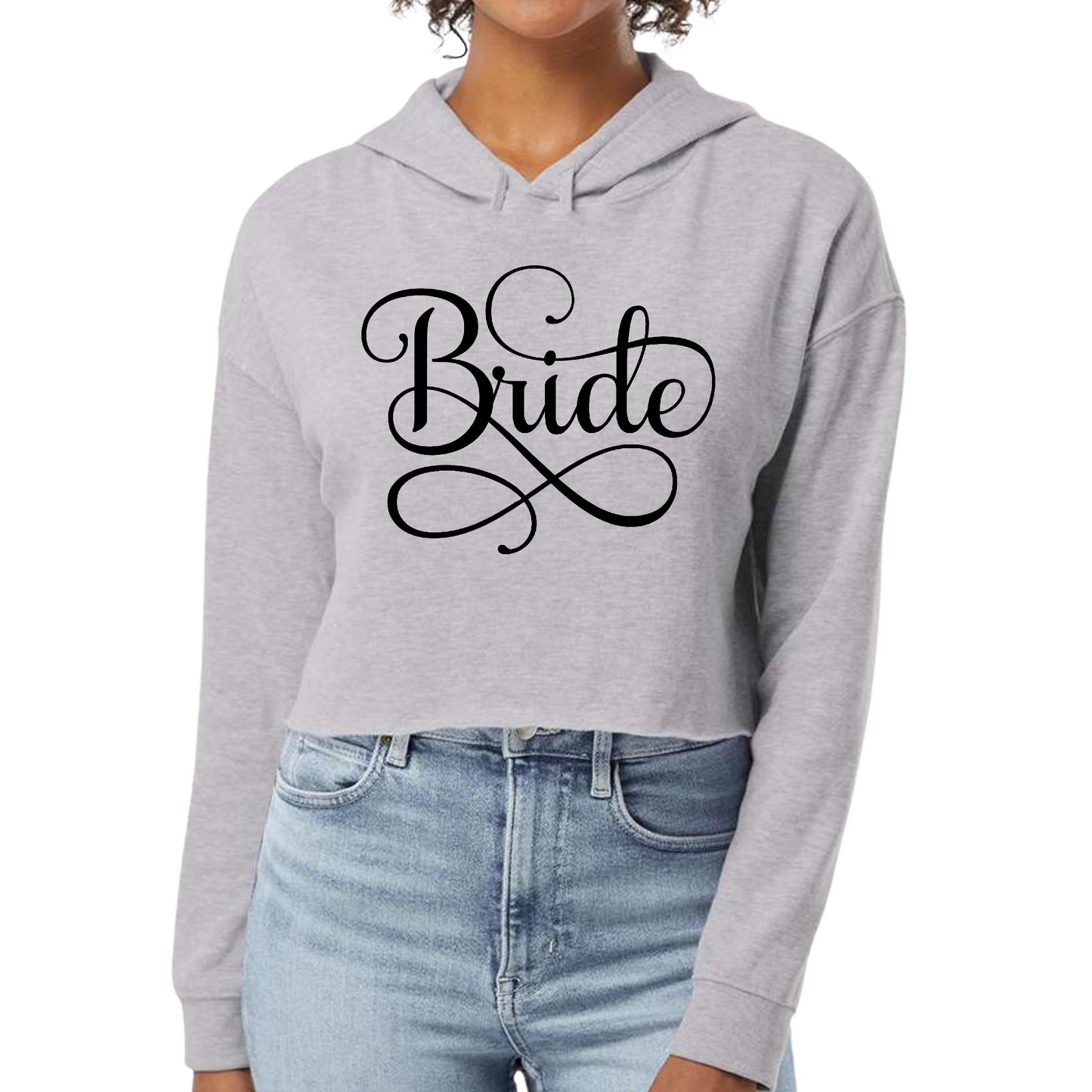 Womens Cropped Hoodie Bride Accessories, Wedding