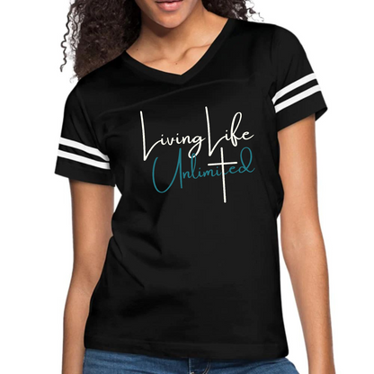 Womens Vintage Sport Graphic T-shirt, Living Life Unlimited