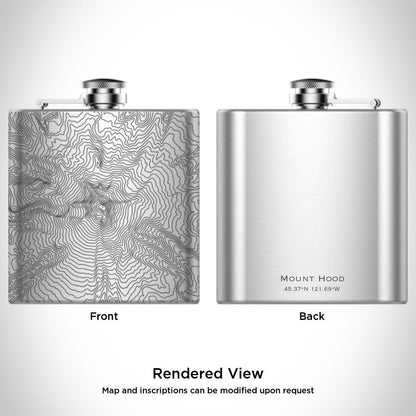 Mount Hood - Oregon Map Hip Flask