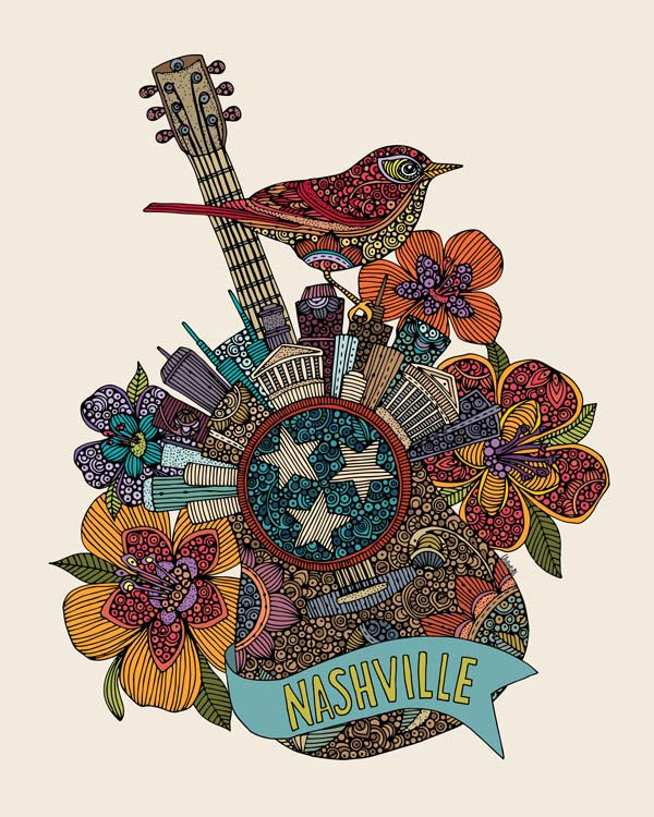 Music City skyline guitar