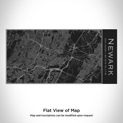 Newark - New Jersey Map Insulated Bottle in Matte Black