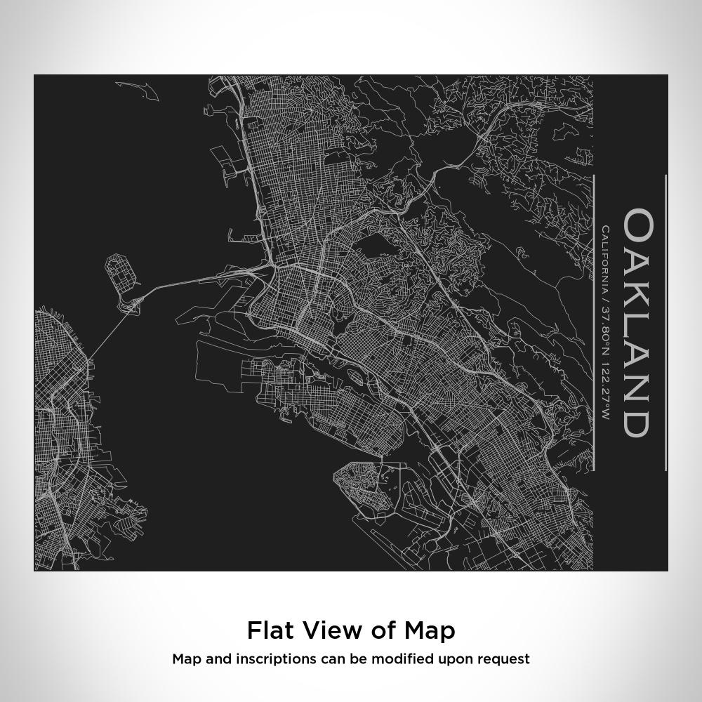 Oakland - California Map Bottle with Bamboo Top in Matte Black